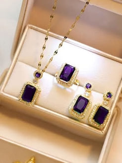 Purple Gem Gold - Jewelry Set