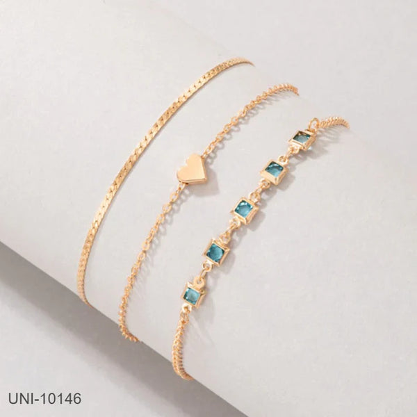 Blue Diamond Gold - Bracelet Set Of 3