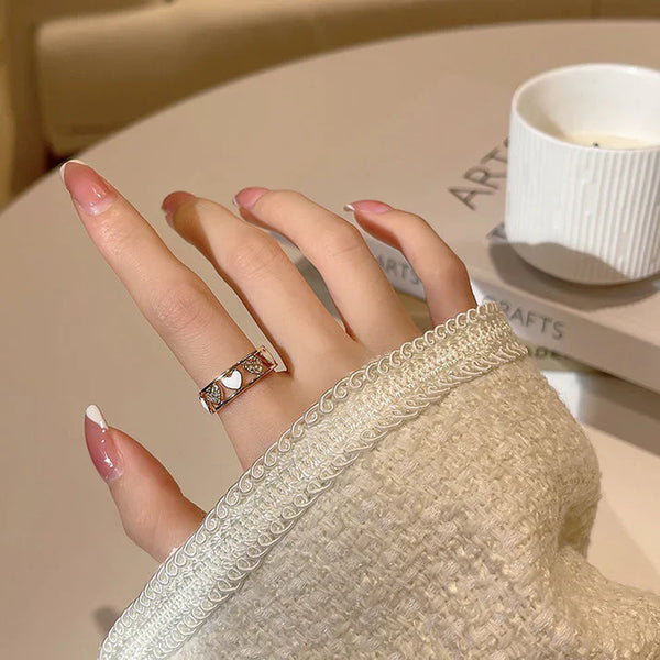 Diamond Heart Black & White - Ring